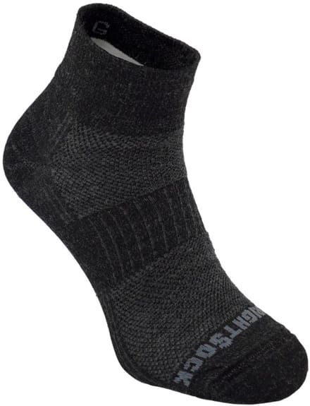 Wrightsock Merino Coolmesh Quarter Sokken (Maat - M, Kleur - Grey/black)