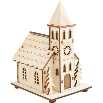 VBS Houten bouwpakket "Kerk" incl. LED