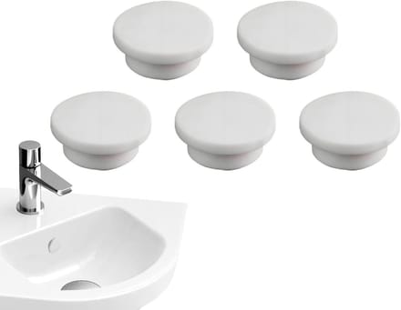 Vervanging van de afvoerdop - Siliconen gootsteenplugafdekking met lekvrije pakking | Badkamer Wastafel Overloop Gat Stopper Voor Keuken Wastafel Vanity Aanrecht Afvoer Afsluitdop 5 STKS
