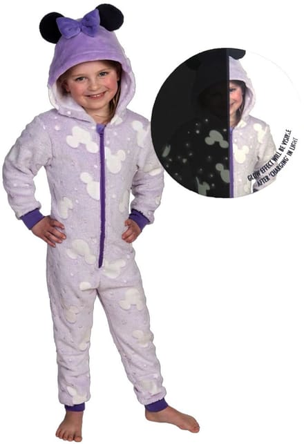 Disney Minnie glow-in-the-dark lange kinderpyjama's, jumpsuit 122/128 cm