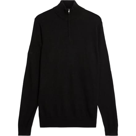 Geborduurd 1/4 zip in merinowol Lyle & Scott