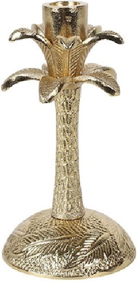Kandelaar Palm M Goudkleurig hoog 26 cm