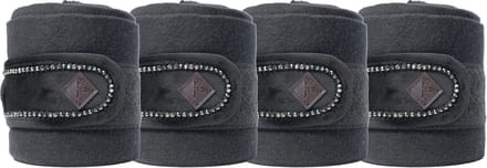 Polar fleece bandages velvet pearls zwart