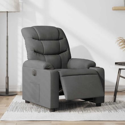 vidaXL - Fauteuil - elektrisch - verstelbaar - stof - donkergrijs