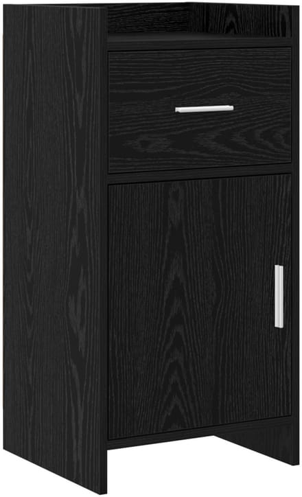 vidaXL - Dressoir - Zwart - eiken - 40 - x - 36 - x - 80 - cm - Bewerkt - hout