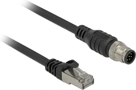 M12 8-pins A-gecodeerd - RJ45 industriële netwerkkabel - CAT5e / PVC - 1 meter