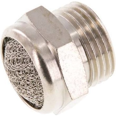 G3/8'' Vernikkeld Messing Compact Pneumatische Geluiddemper 1.4301 Draadgaas [2 Stuks]