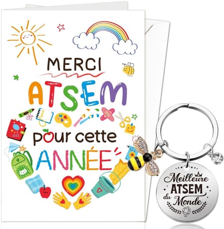 ONF3 - Bedankt Atsem Kaarten - Sleutelhanger cadeau - Origineel afscheidscadeau - Voor het einde van het schooljaar - Persoonlijk en uniek - Bed...