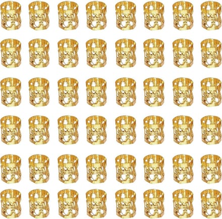 50x Verstelbare Aluminium Haarringen voor Dreadlocks en Vlechten - Goudkleurig