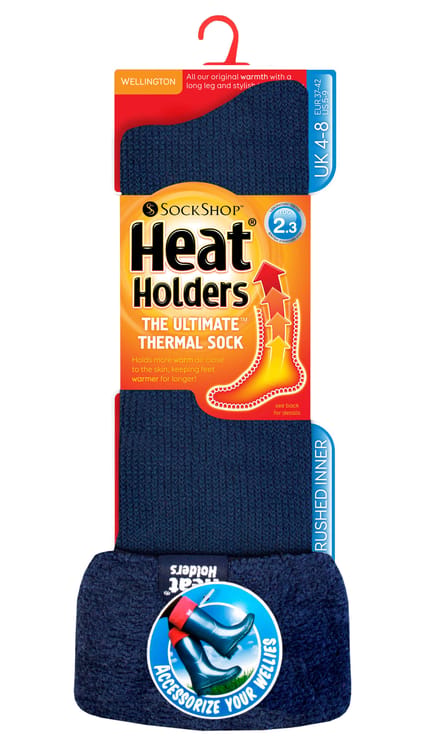 Heat Holders Dames Thermische Wellington Boot Sokken - Indigo