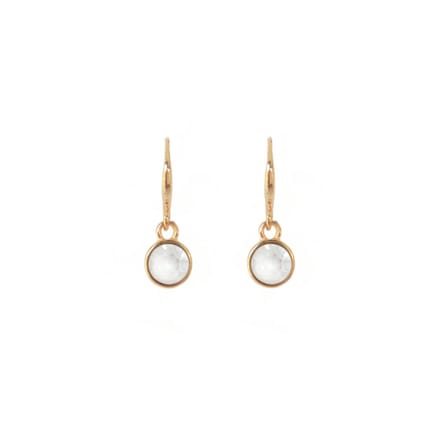 Oorhangers white midi - snow white - Swarovski - verguld - Bliss Label