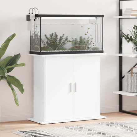 Meuble pour aquarium blanc 81x36x73 cm Bois d'ingénierie