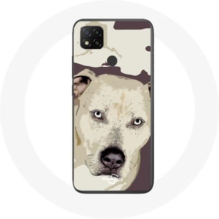 Xiaomi Redmi 9C hoesje Witte Pitbull-hond wit
