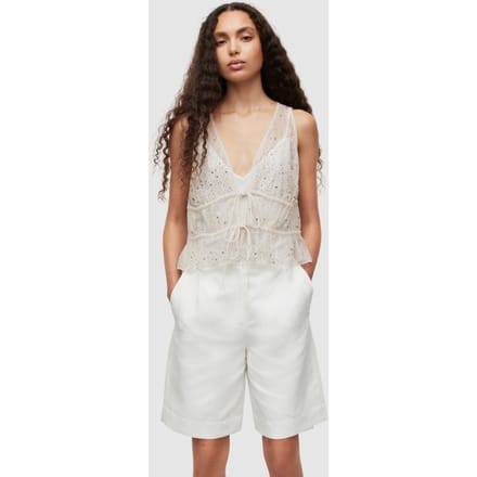AllSaints Robyn Emb Top Off White Taglia: 16 | Magliette intime Outlet | Donna | Bianco