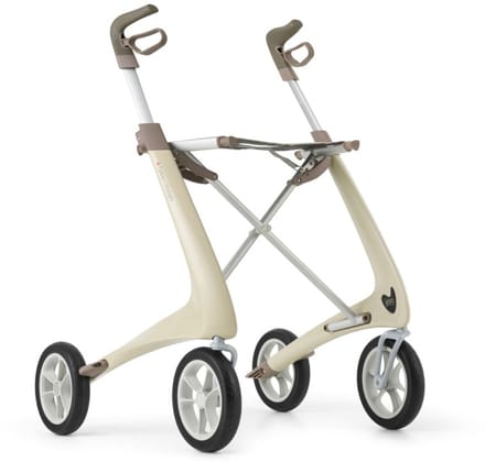Rollator Acre Carbon Ultralight M, wit, met kleine organizer bag