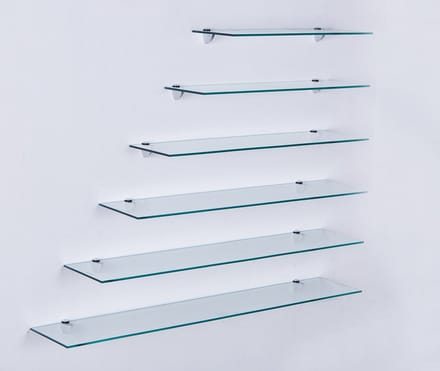 Dailygoods- Wandplank met 6mm Veiligheidsglas - Glazen Plank