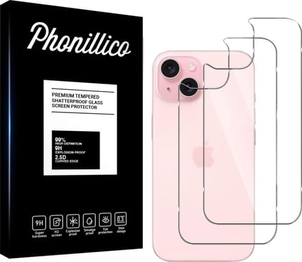 Screenprotector voor iPhone 15 - - 2 stuks Gehard glas Achterkant Beschermglas Glas Screenprotector Helder glas Screenprotectorfilm