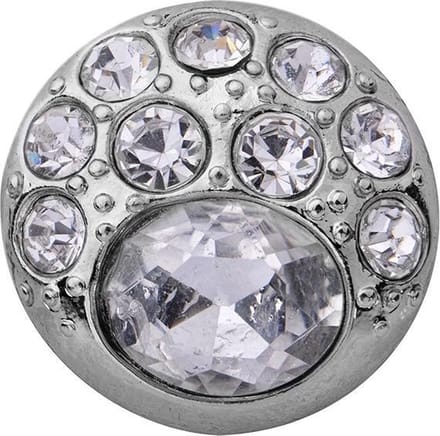 Quiges - Dames Click Button Drukknoop 18mm Zirkonia Stenen - EBCM400