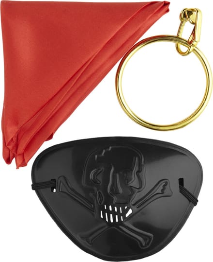 Piratensetje ooglapje bandana en oorbel