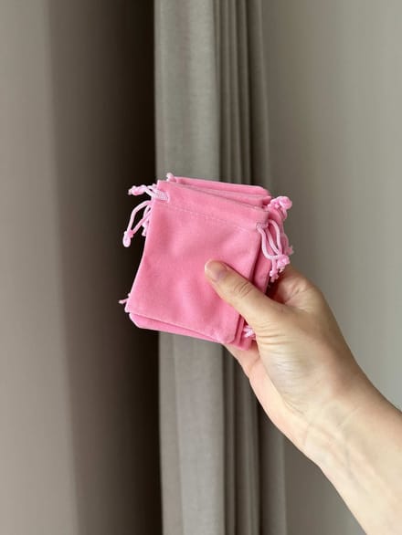 Planet Pink - Sieradenzakjes velvet lichtroze 10 stuks