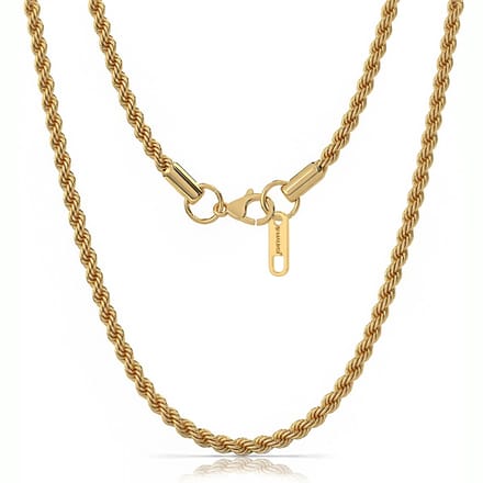 Malinsi® Ketting Heren - Rope Chain 60cm - Gold Plated RVS 4mm - Kettingen man