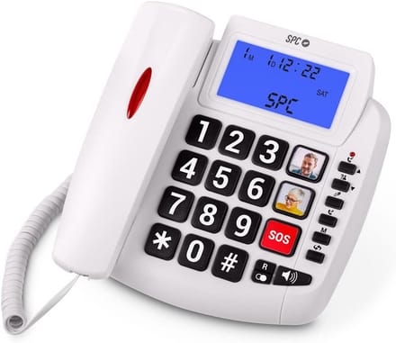 Vaste Telefoon - Senioren Telefoon - Eenvoudig Bellen - Extra Grote Toetsen - 3 Directe Geheugens - Wit