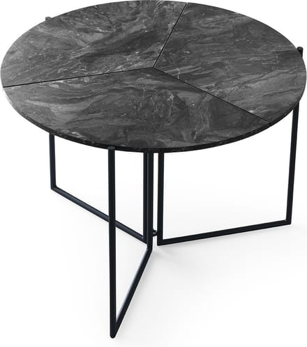 Table a manger pliable - YAPRAK - Anthracite - Ronde - 4 personnes - 100 x 100 x 72 cm