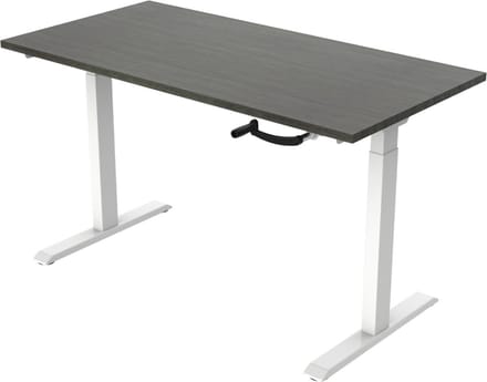 Office Hero® Cosmic Slinger- Zit sta bureau in hoogte verstelbaar wit frame - Game bureau - Computertafel - Werktafel - 140x80 - Logan eik