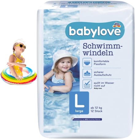 Zwemluiers Maat L voor Baby's vanaf 12 kg - 12 Stuks