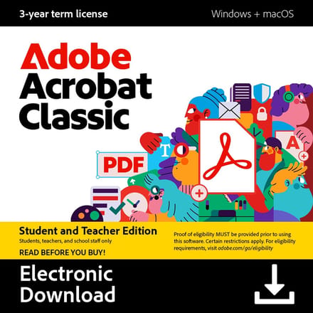 Adobe Acrobat Classic (3 Jarige Licentie) - Student/Teacher - Meertalig - PC - Mac - Download