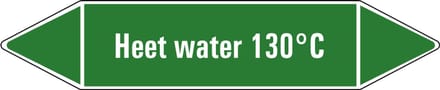 Heet water 130°C leidingmarkering op vel 75 x 17 mm - 8 per vel