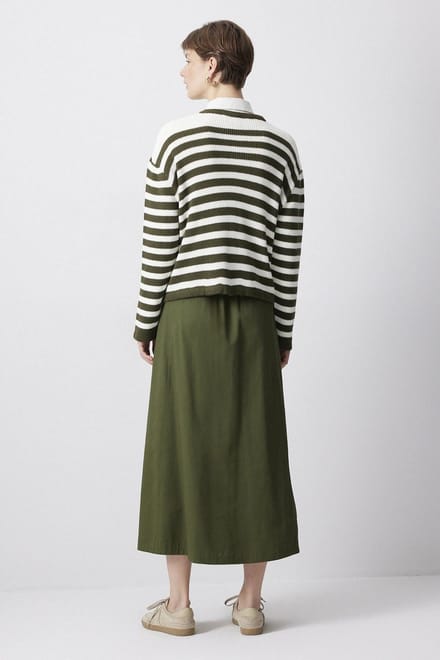 Touché Privé - Lang vest met knopen - Khaki - Dames