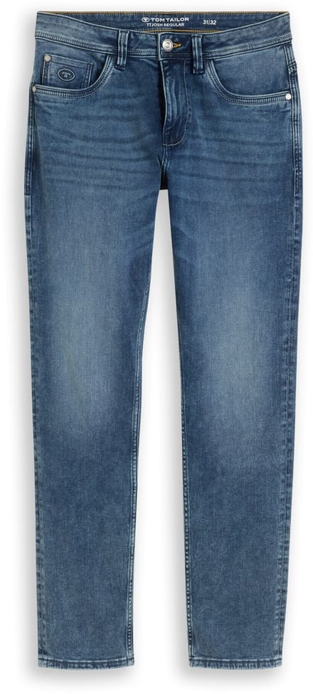Tom Tailor - TTJOSH REGULAR SLIM-jeans met stretch - Maat 34/32 - Used Mid Stone Blue Denim