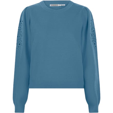 EsQualo Sweater Embroidery Anglaise Petrol Größe: S | Pullover Outlet | Damen