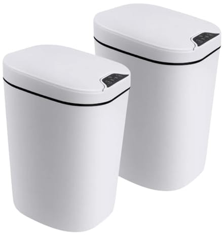 Prullenbak Set - Afvalbakken - Hygiënisch Afval - Automatische Sensor - 2x 12 Liter - Wit