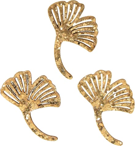Strooidecoratie goud gingko decoratie gingko blad glitter 3×4cm 72 st,