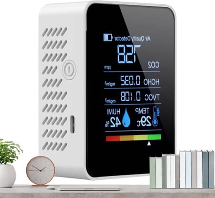 Luchtkwaliteit Detector - Slimme Luchtdetector - Veiligheid Meting - Real-time Inzichten - 5x10x5 cm - Wit