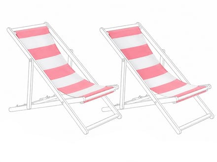 ANZIO/AVELLINO - Set van 2 hoezen - Gestreept/Rood - Polyester