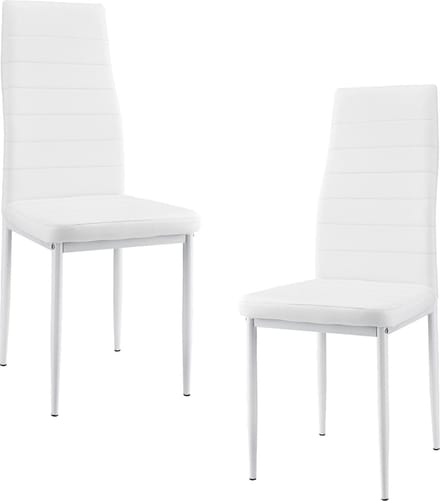 Eetkamerstoel Graz 96x43x52 cm kunstleer set van 2 wit