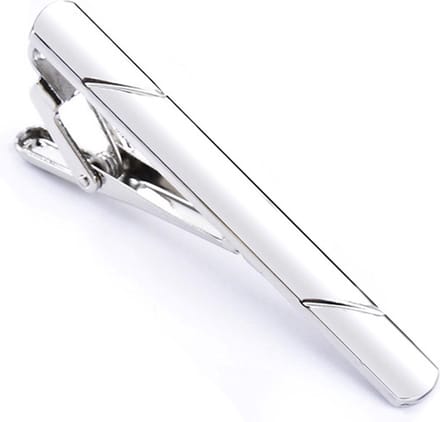 Dasspeld - Stropdas Clip - Striped Dasclip - Zilver
