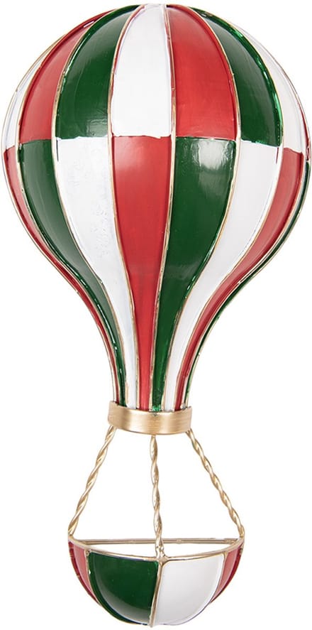 Clayre & Eef Decoratie Beeld Luchtballon 16x8x33 cm Rood Metaal