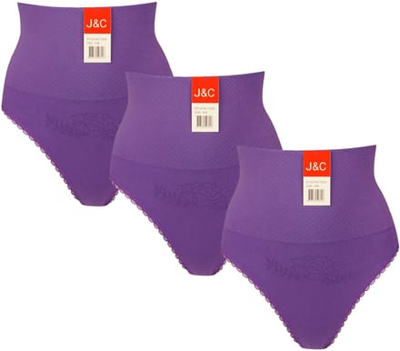 3-pack Dames corrigerende string J&C 3235 Paars maat S/M
