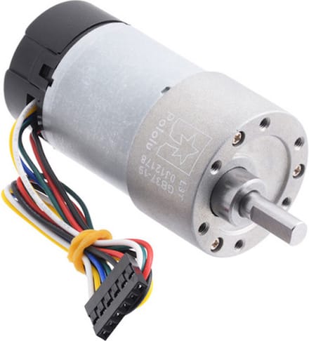 30:1 Metal Gearmotor 37Dx68L mm 24V with 64 CPR Encoder (Helical Pinion) Pololu 4692