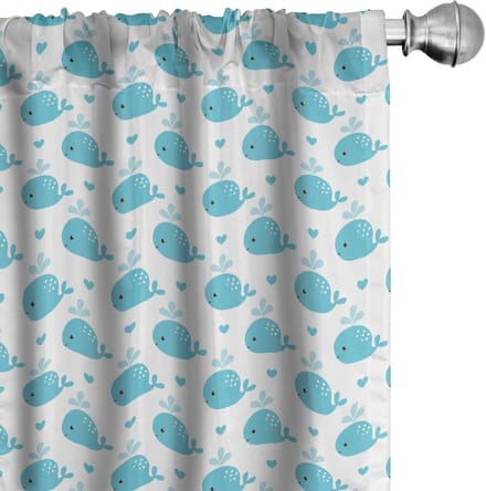 ABAKUHAUS Wal gordijnen – 2x75x175 cm – microvezel – lichtblauw-wit