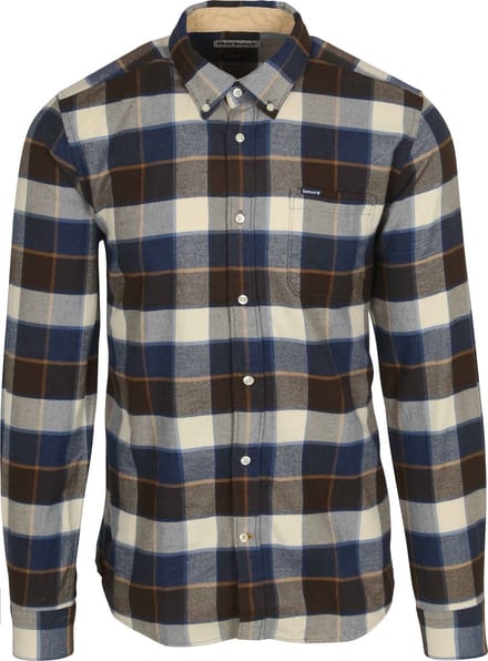 Barbour Valley Overhemd Ruit Bruin Blauw - Maat S - Heren - Overhemden Casual