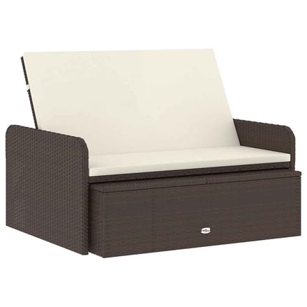 vidaXL - 2-delige - Loungeset - met - kussens - poly - rattan - bruin
