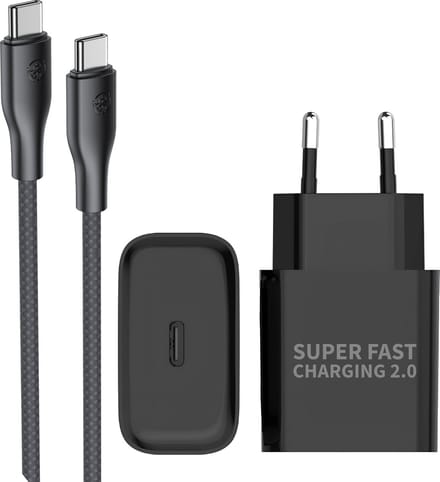 Usb C Snellader - Usb-C Adapter + 2 Meter usb C naar usb C Kabel - Zwart