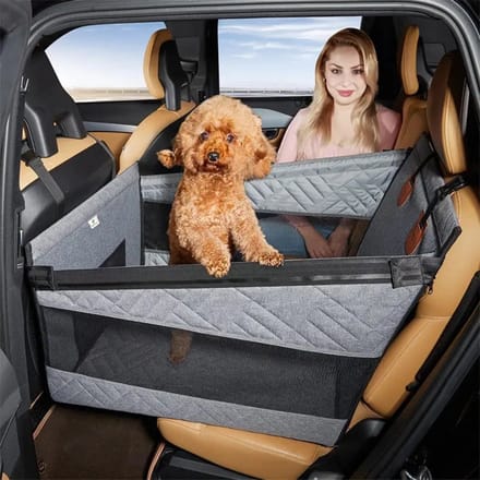 Pawsource luxe autostoel hond - Hondenstoel auto - Grijs