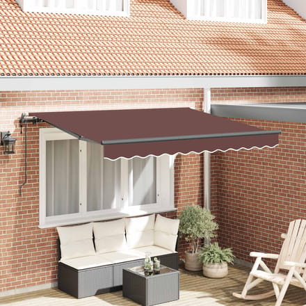 vidaXL - Uitschuifbare - luifel - Bruin - 350 - x - 200 - cm - Stof