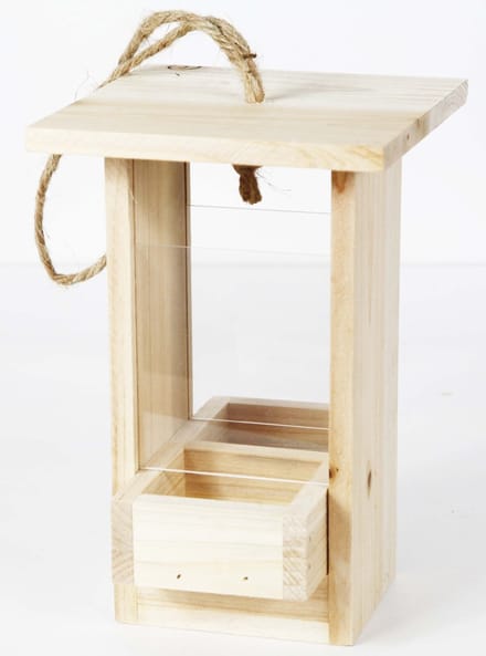 Muntel® Vogelvoederstation - Voerbak - Hout - 14,5 x 16 x 21,5 cm